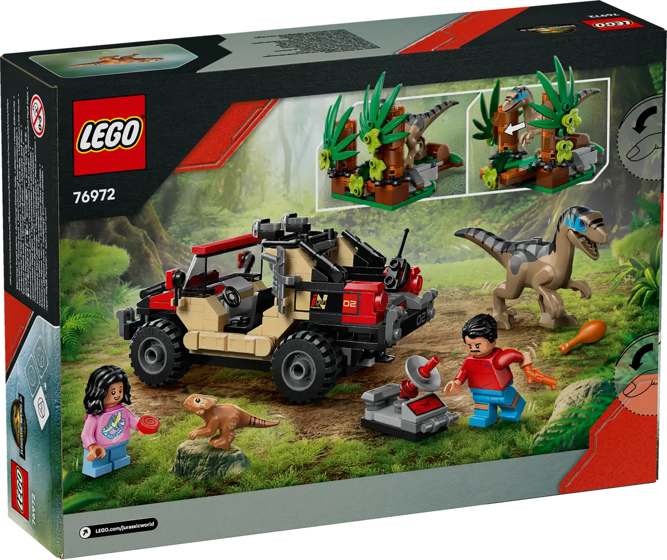 LEGO Jurassic World 76972 - Raptor: Verfolgungsjagd mit dem Geländewagen