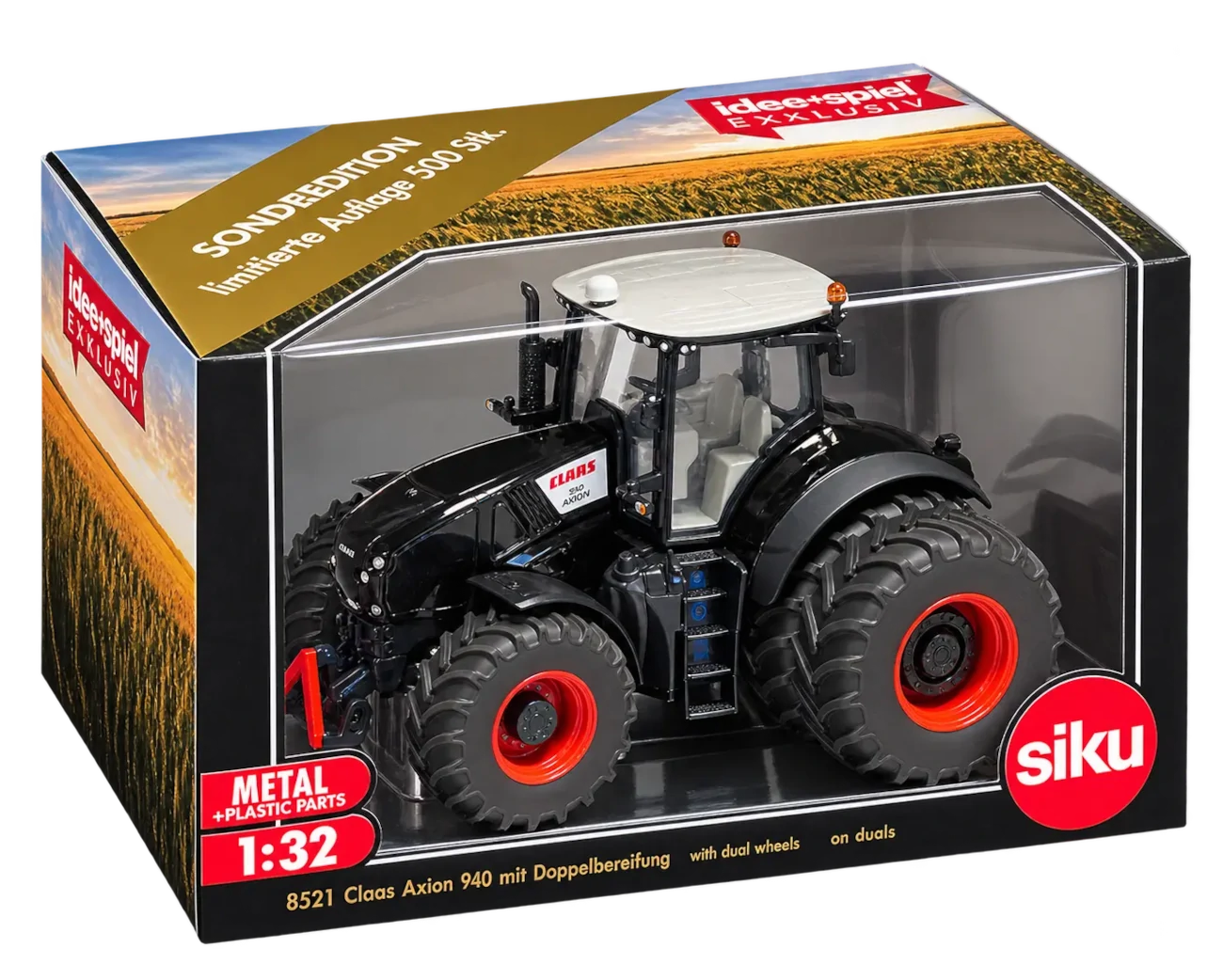 SIKU 8521 - Claas Axion 940 mit Doppelbereifung (blackline) - Sondermodell