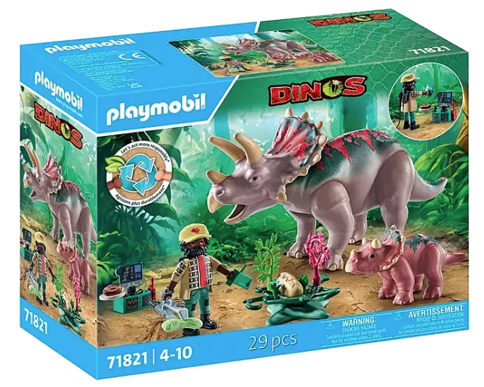 Playmobil 71821 - Triceratops mit Jungtier - Dinos
