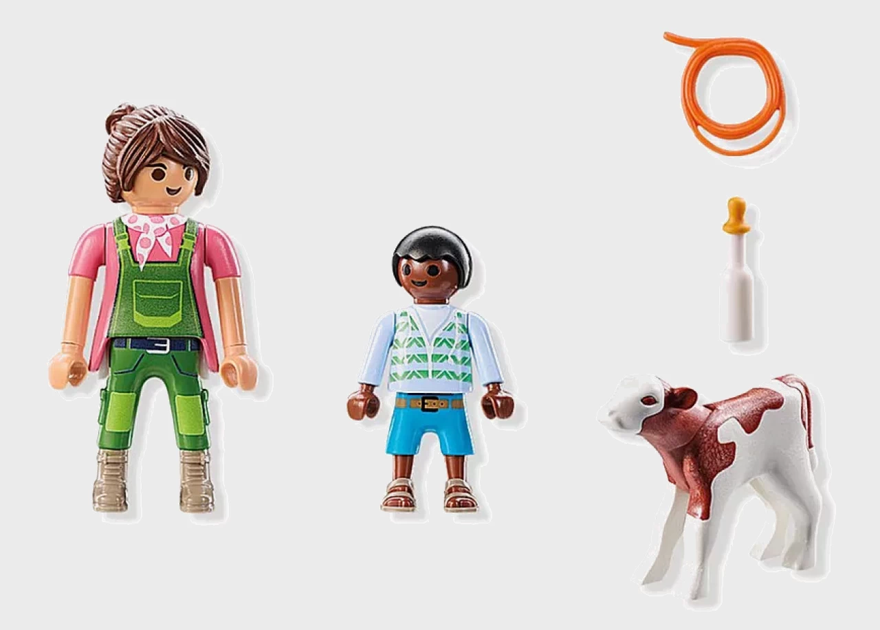 Playmobil 71803 - DuoPack Bäuerin mit Kind und Kalb