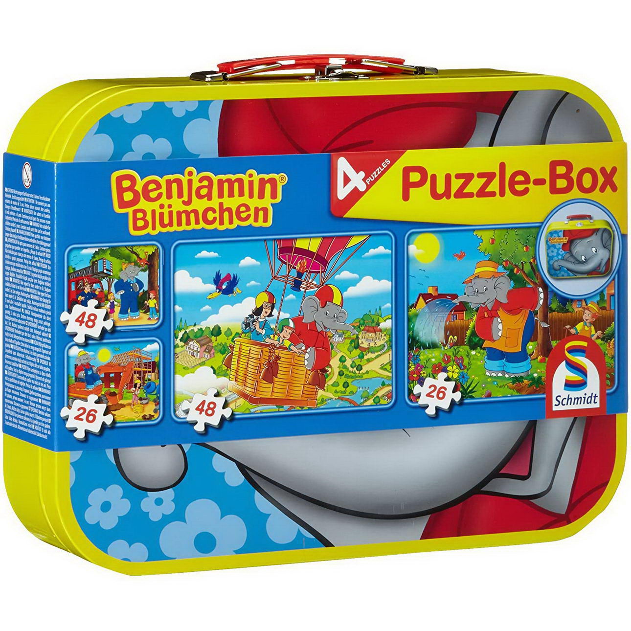 Puzzle Box - 4 Benjamin Blümchen Puzzle im Metallkoffer (Schmidt 55594)
