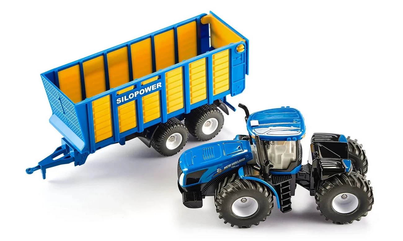 SIKU 1947 Traktor New Holland mit Silagewagen 1:50