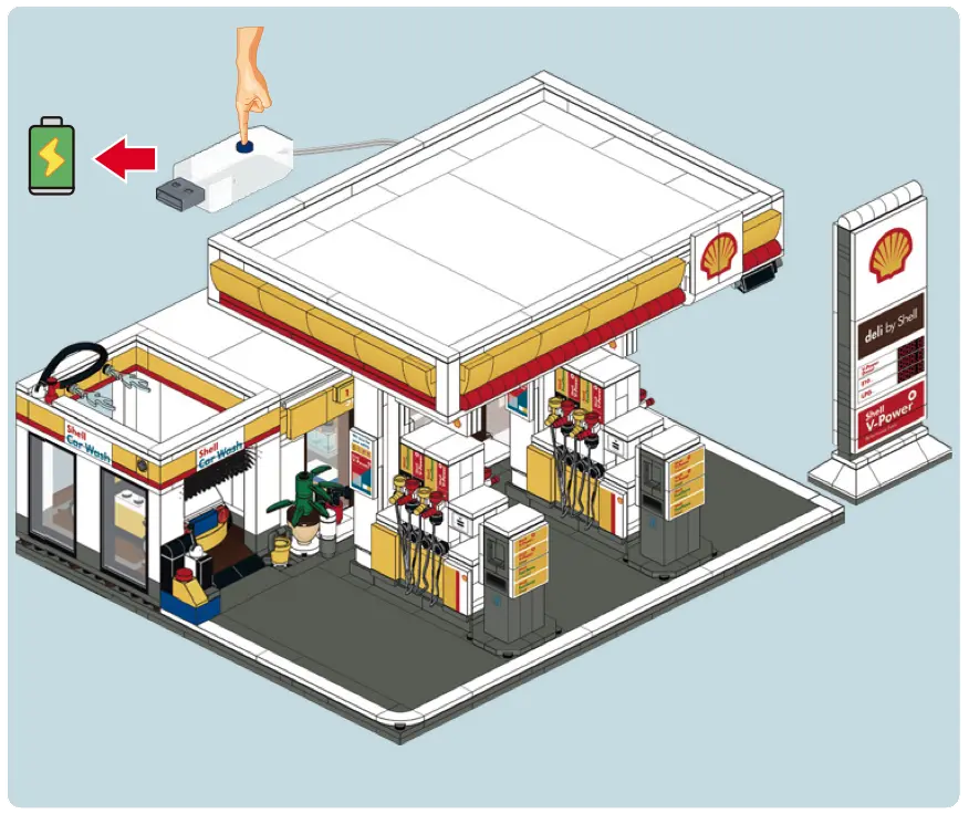 CaDA Shell Tankstelle mit Shop und Waschanlage Bricks