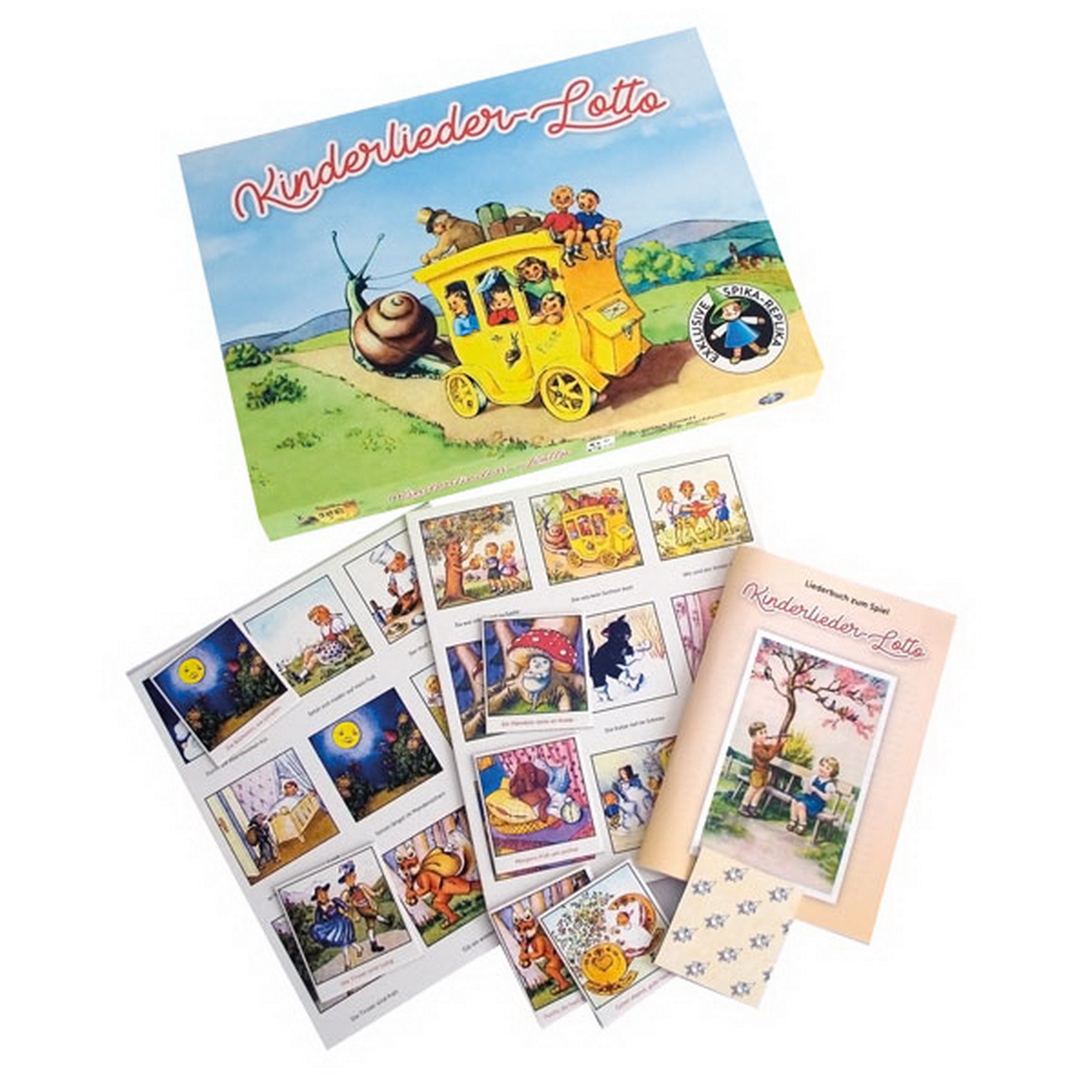 Kinderlieder Lotto mit Liederbuch - Spika Retrospiel 1947