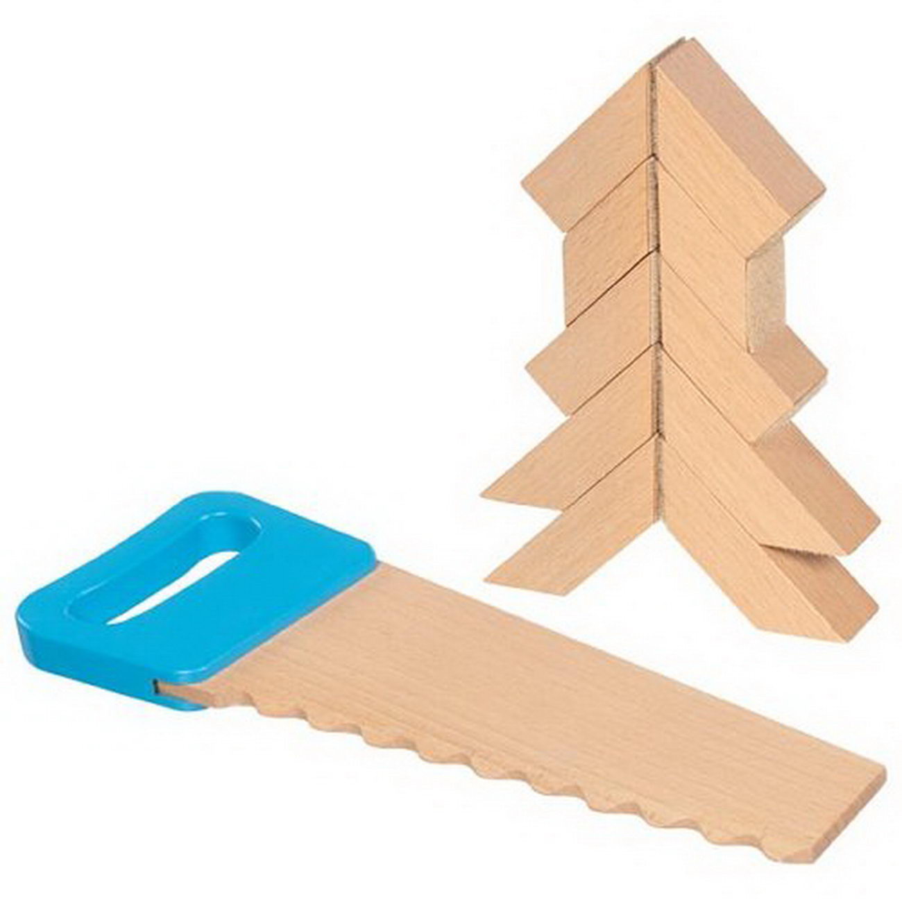 Säge und Holzbausteine mit Klettverbindung (goki 58377)