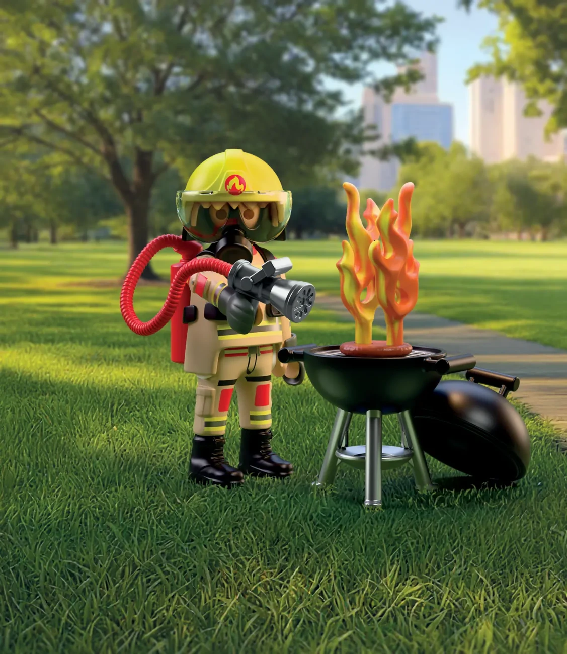 Playmobil 72149 - Feuerwehrmann mit Brandherd - Special Plus