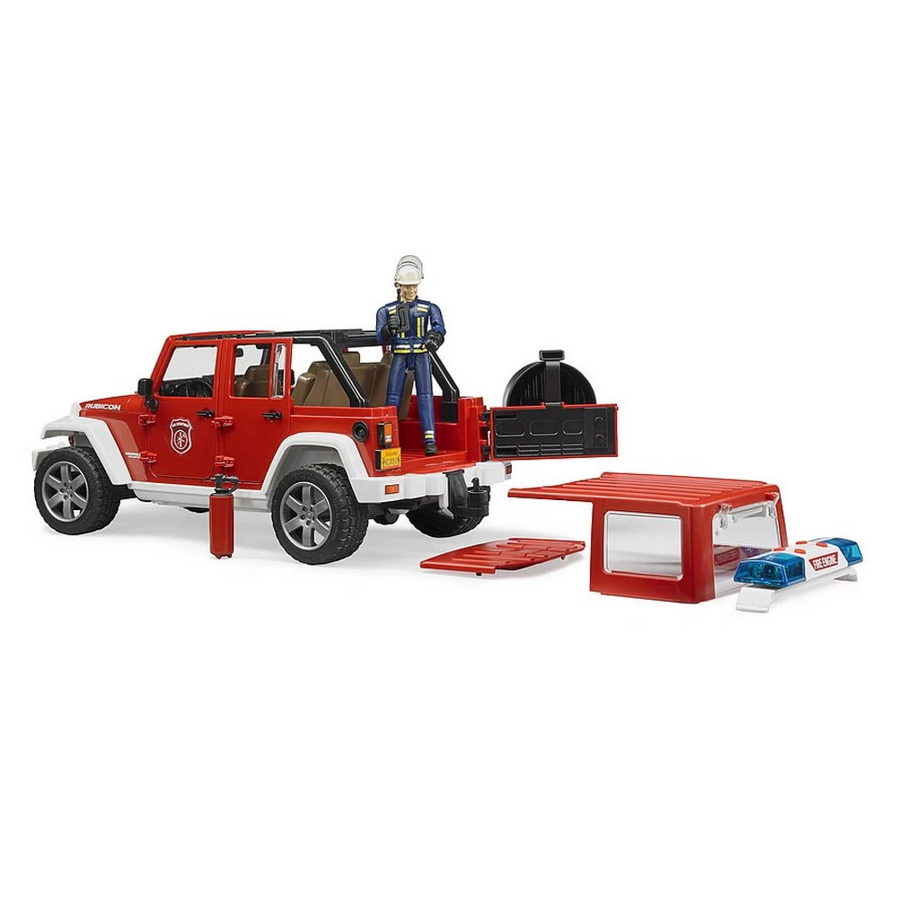 BRUDER 02528 - JEEP Wrangler Unlimited Rubicon Feuerwehr Set