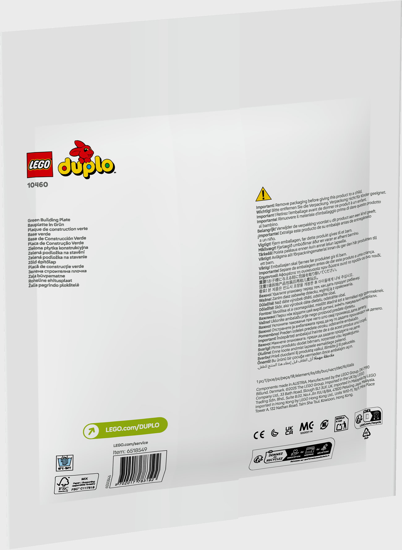 LEGO duplo 10460 - Bauplatte in grün