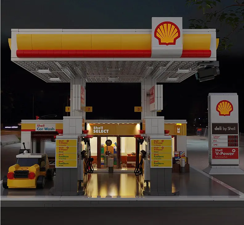 CaDA Shell Tankstelle mit Shop und Waschanlage Bricks