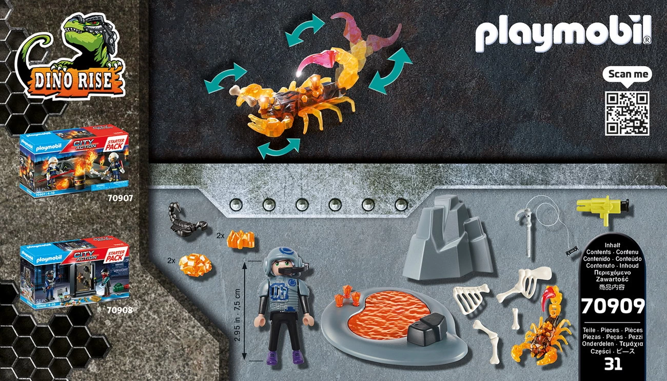Playmobil 70909 - StarterPack Kampf gegen den Feuerskorpion - Dino Rise