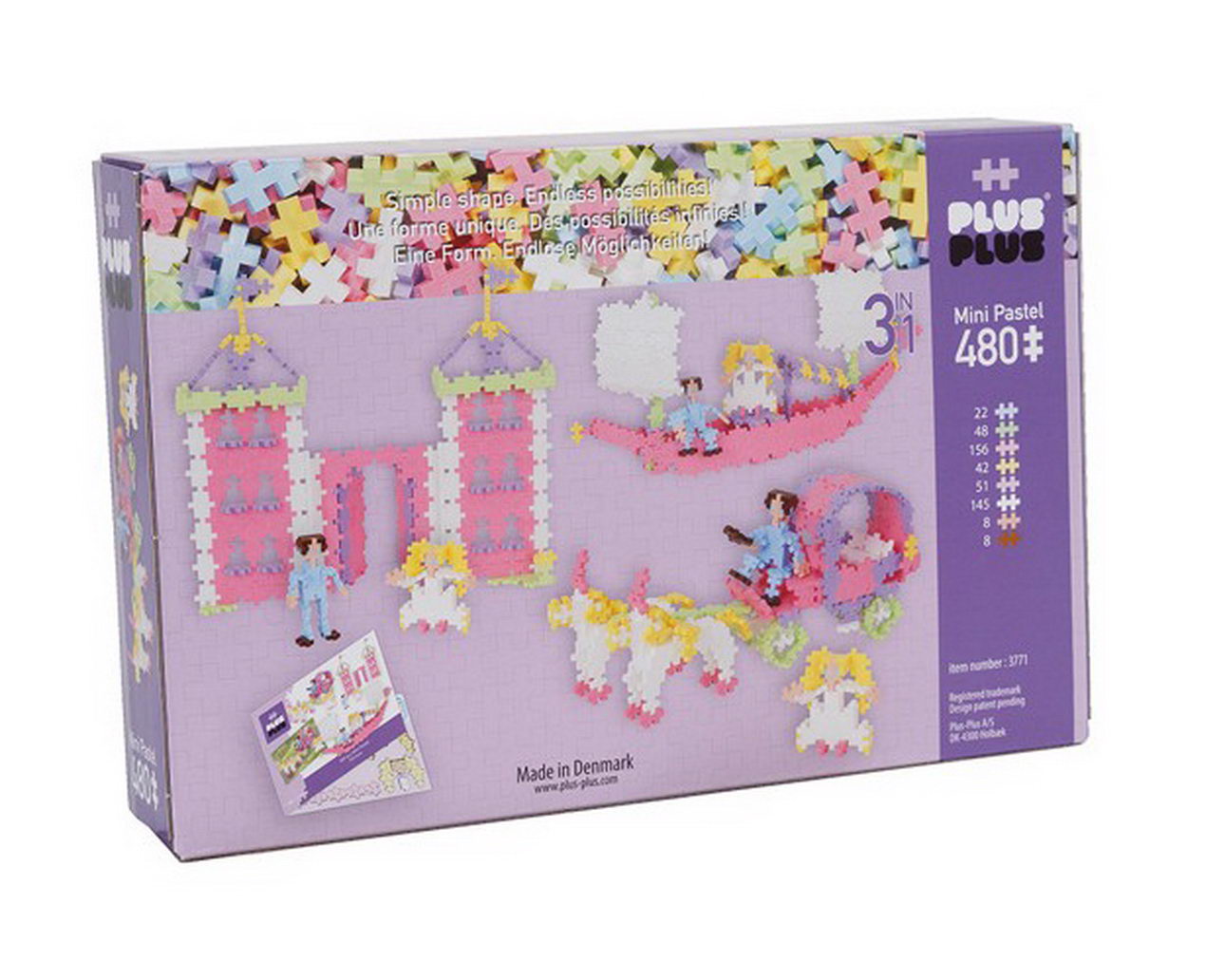 Plus-Plus - 3in1 Pastell Prinzessin 480 Teile (3771) - Bausteine kaufen
