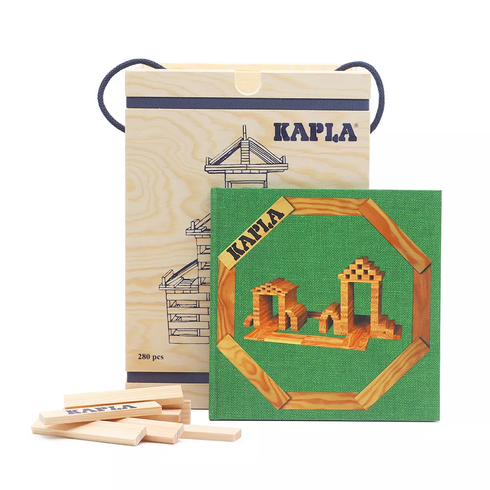 Kapla 280er Box mit Buch 3 grün