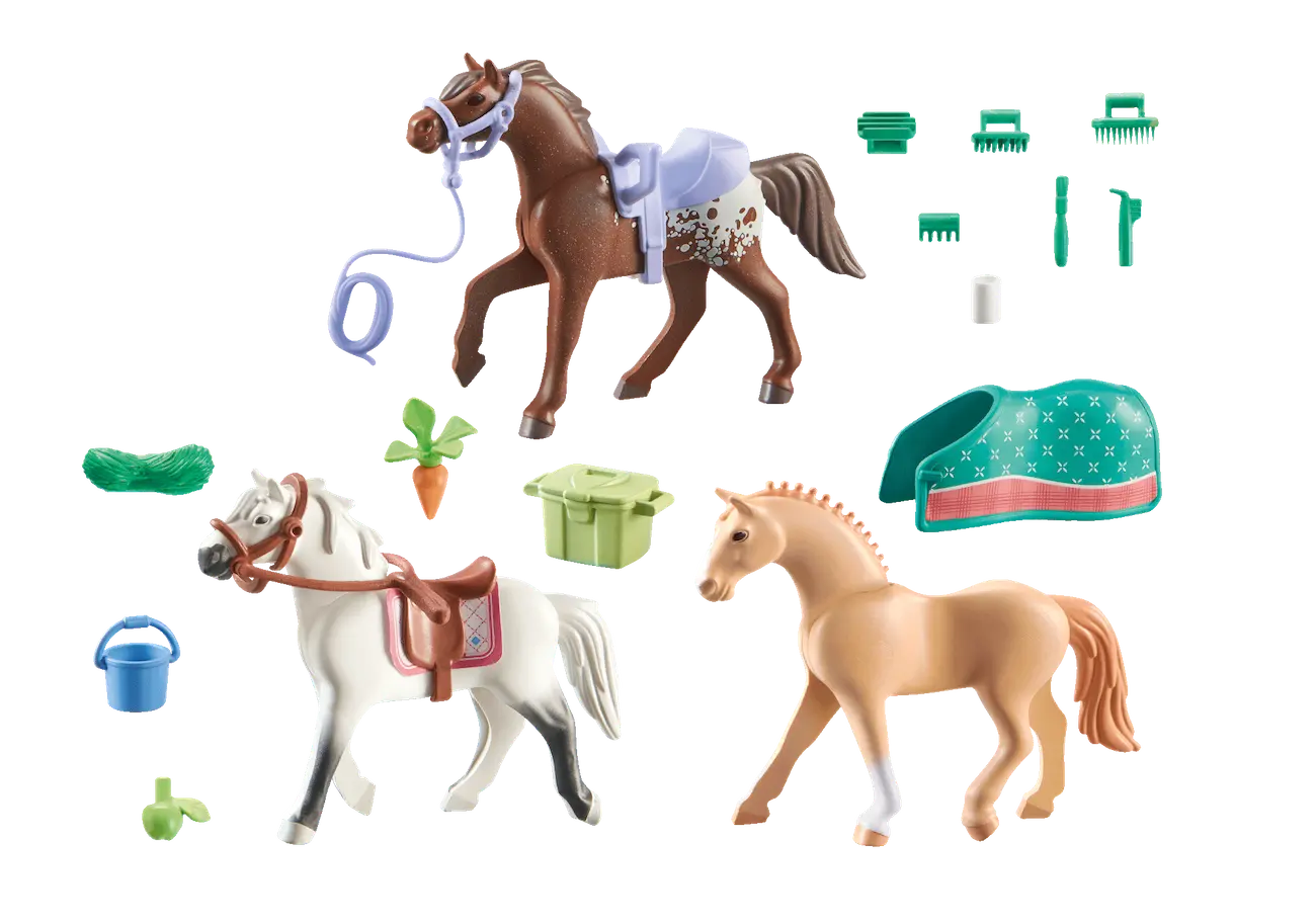 Playmobil 71356 - 3 Pferde: Morgan  Quarter Horse & Shagya - Horses of Waterfall