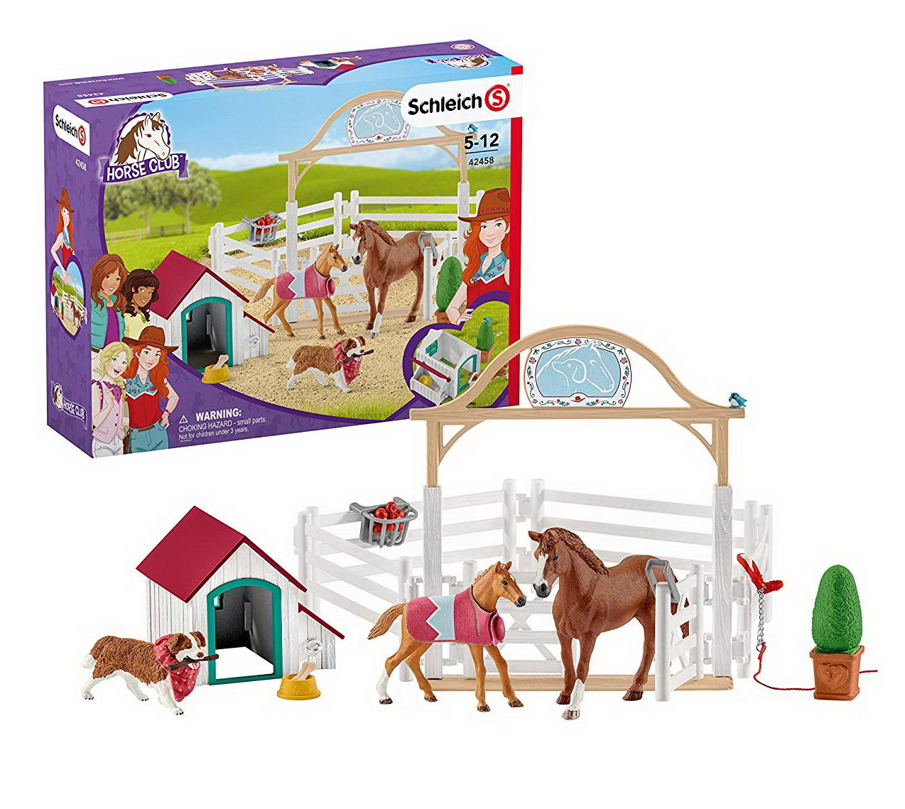 Hannahs Gastpferde mit Hündin Ruby - Schleich (42458) Horse Club