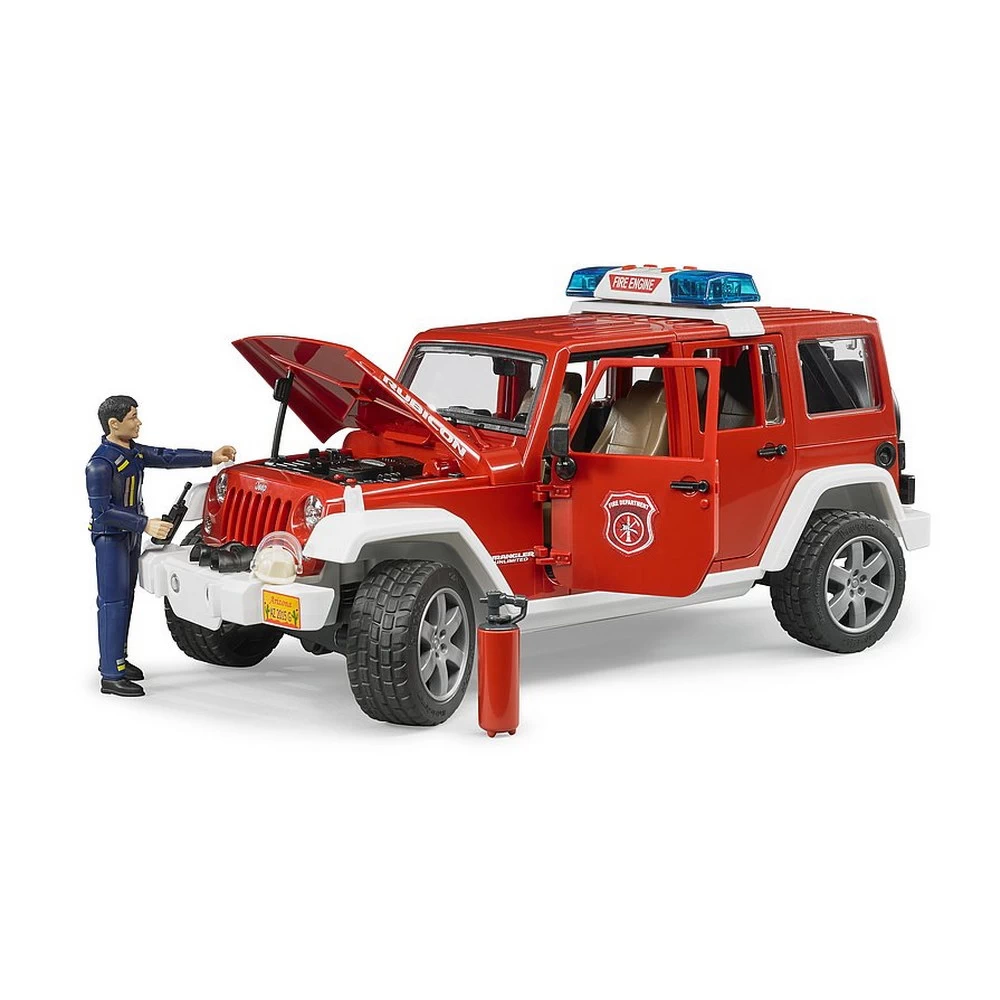 BRUDER 02528 - JEEP Wrangler Unlimited Rubicon Feuerwehr Set
