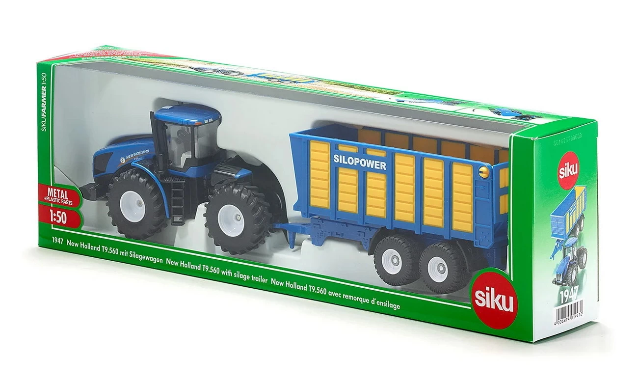 SIKU 1947 Traktor New Holland mit Silagewagen 1:50