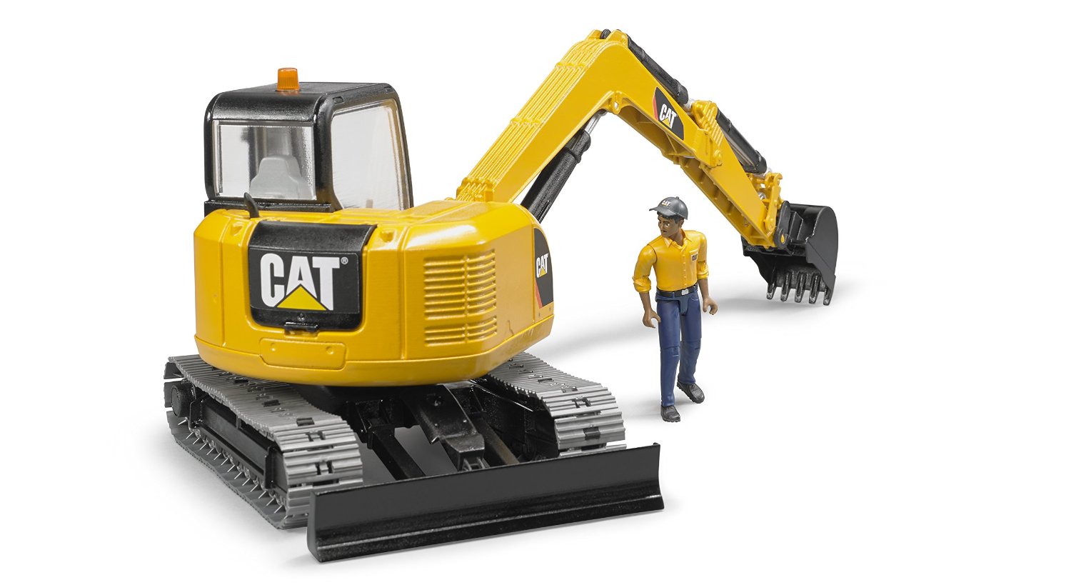 BRUDER 02466 - CAT Minibagger mit Bauarbeiter