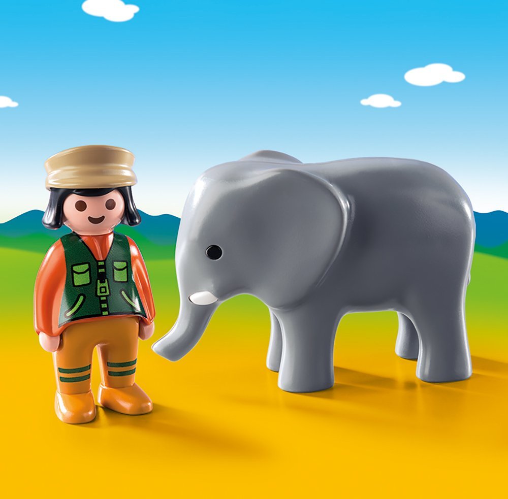 Playmobil 9381 - 1.2.3 Tierpflegerin mit Elefant