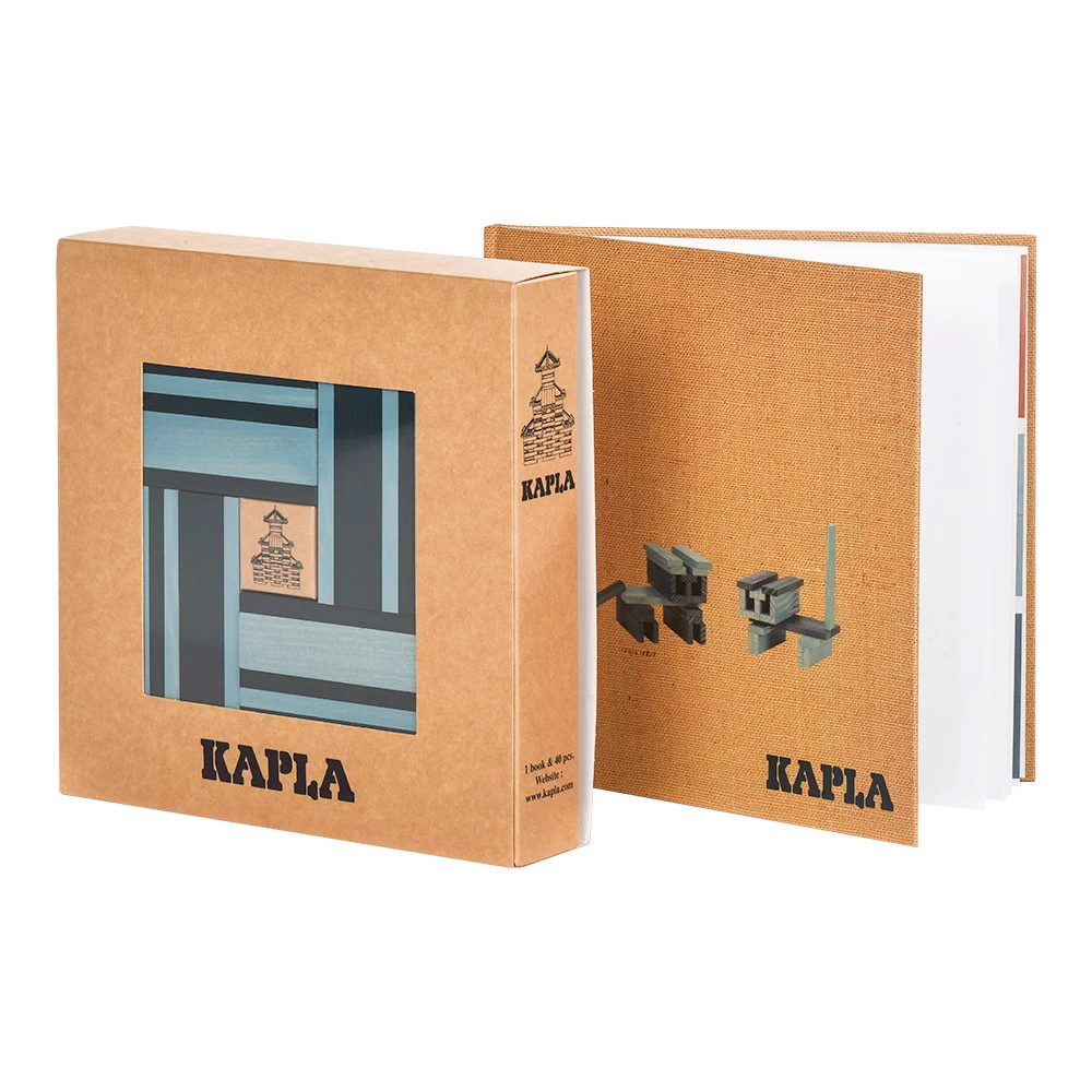 Kapla Farben Set hellblau und dunkelblau und Buch 21