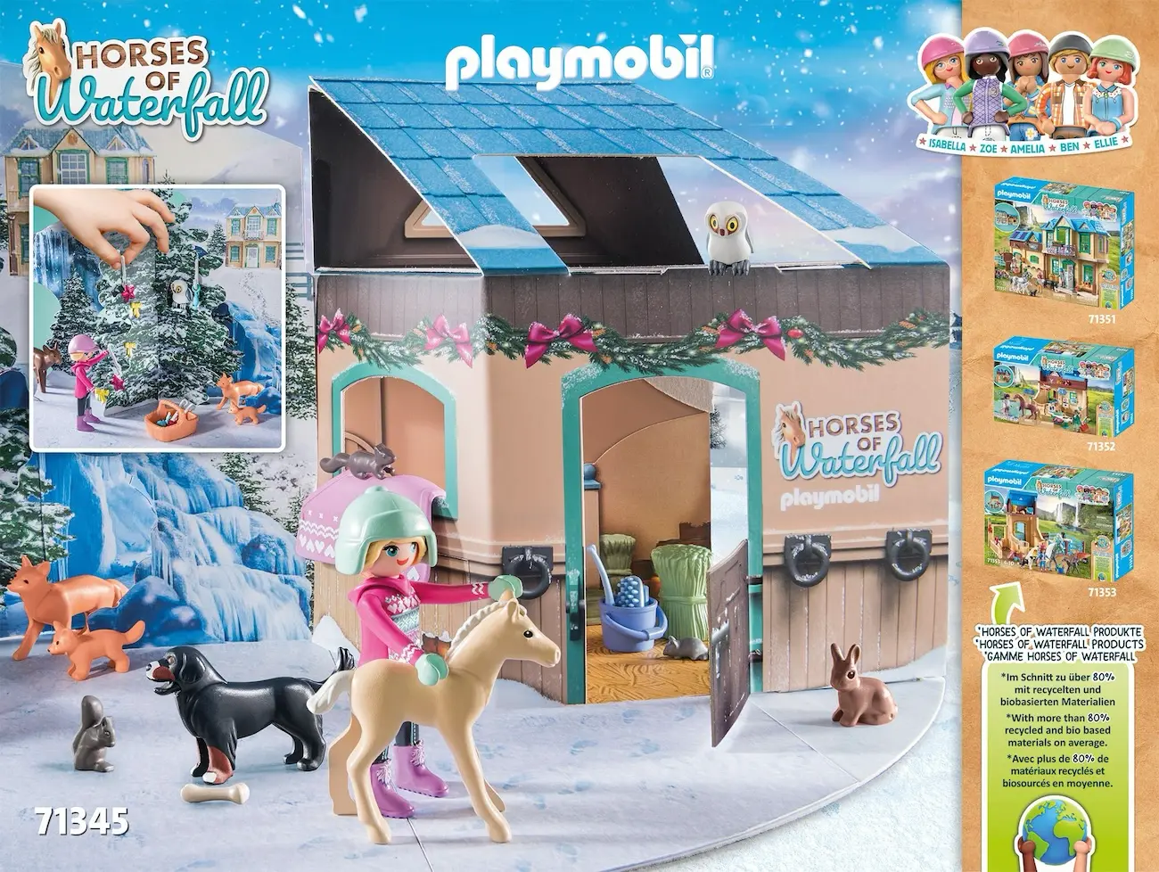 Playmobil 71345 - Adventskalender Pferde  Weihnachtliche Schlittenfahrt - Horses of Waterfall
