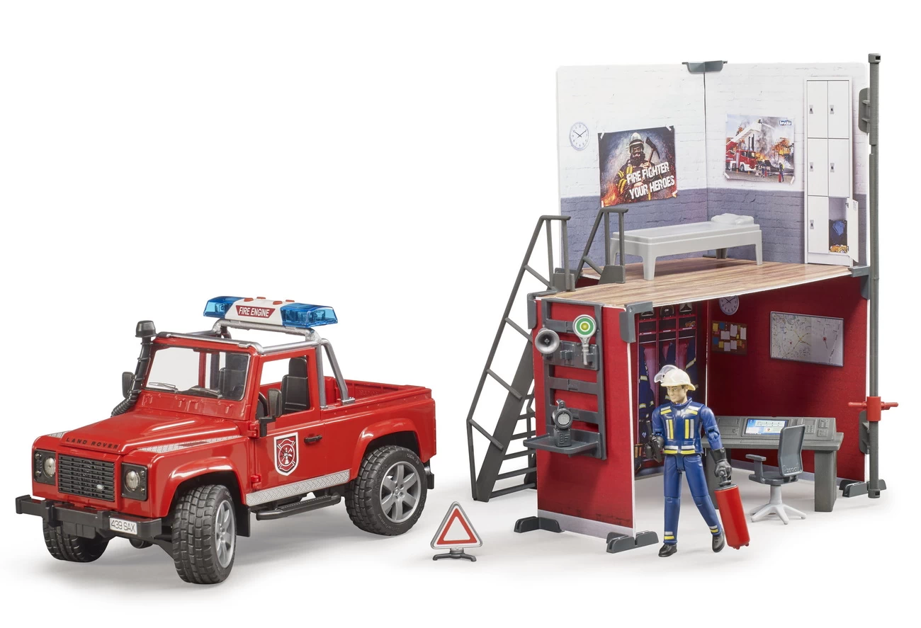 bworld 62701 - Feuerwehrstation mit Land Rover Defender