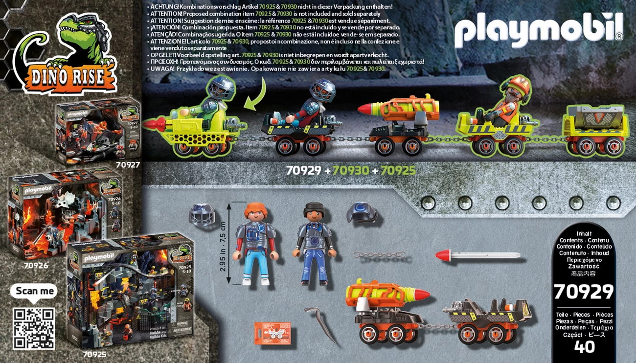 Playmobil 70929 - Dino Mine Raketenkart - Dino Rise