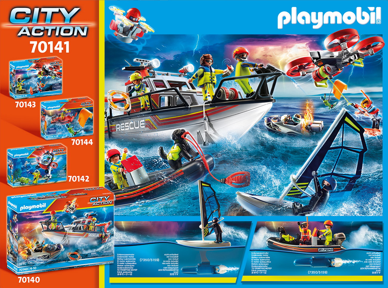 Playmobil 70141 - Seenot: Polarsegler Rettung mit Schlauchboot - City Action