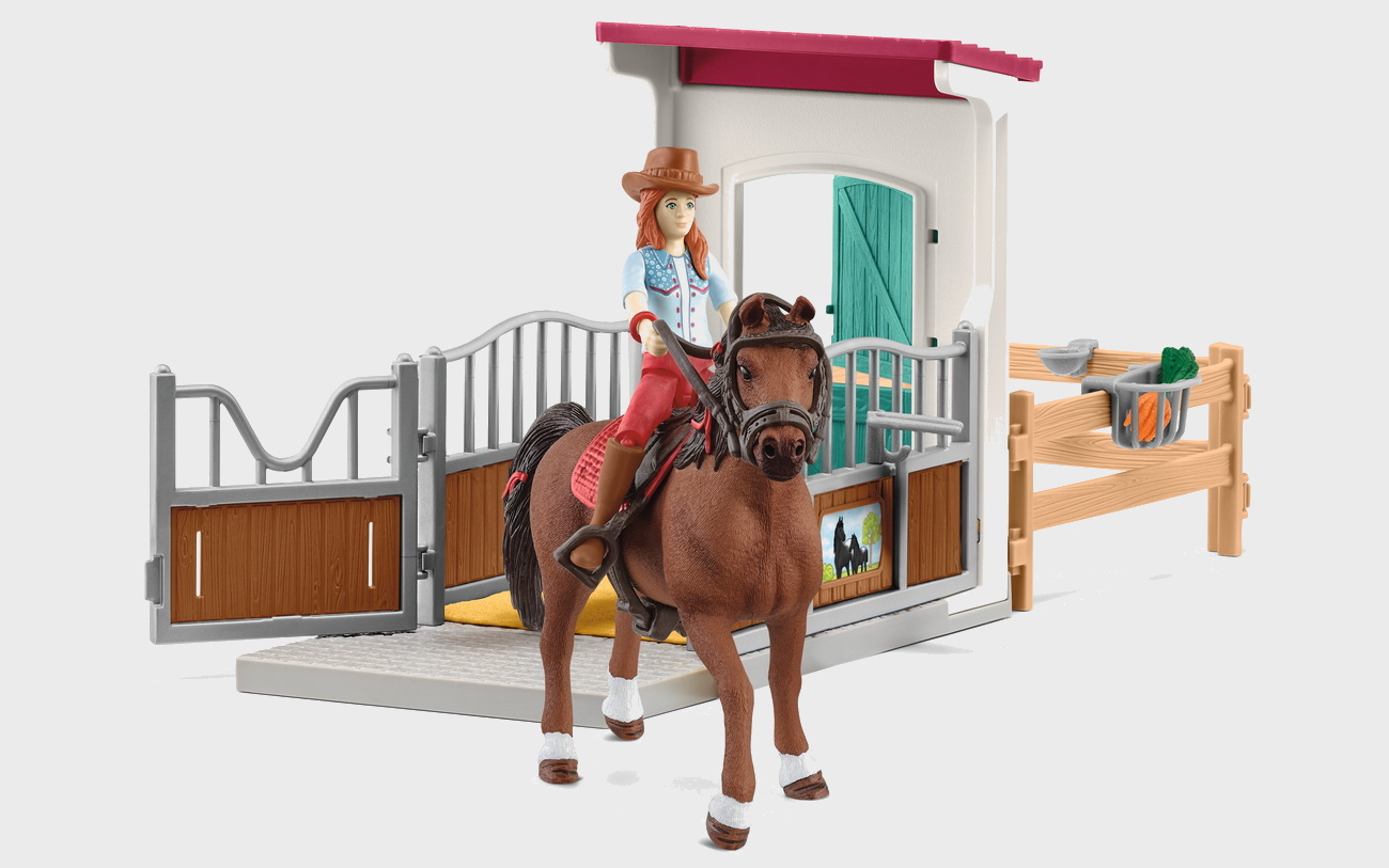 Schleich 42710 Hannah és Cayenne quarter horse lova istállóv Schleich 42710 Hannah és Cayenne quarter horse lova istállóv