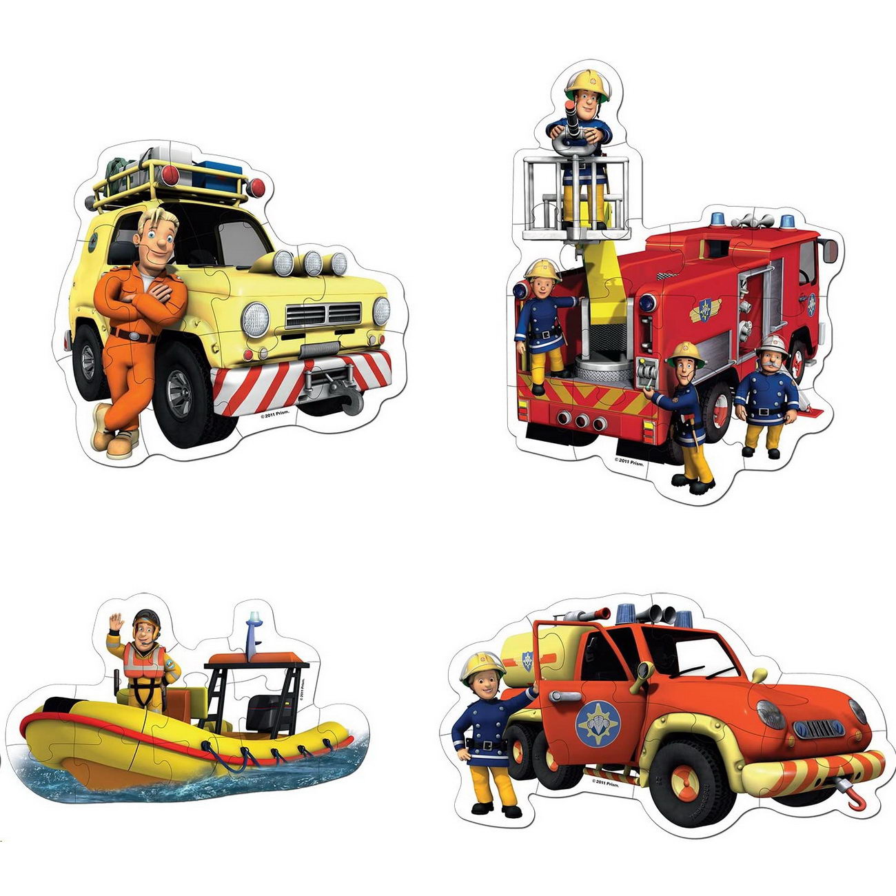 Puzzle - Feuerwehrmann Sam 4-in-1 Konturenpuzzle (Jumbo)