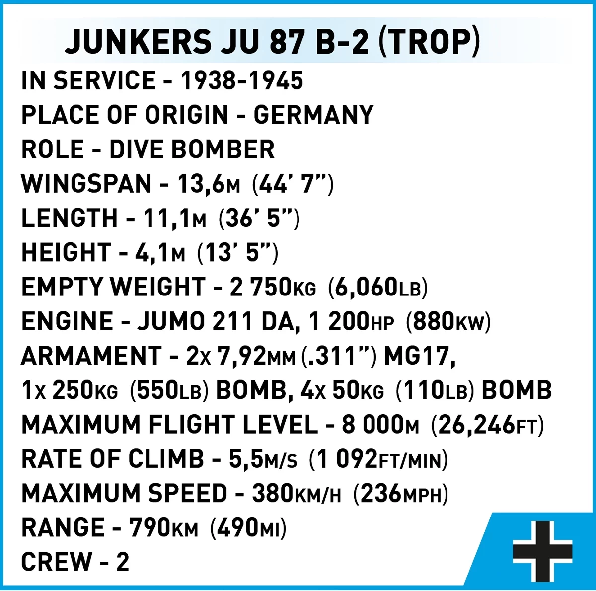 COBI - Junkers Ju 87 B-2 (5748) - Bausteine kaufen