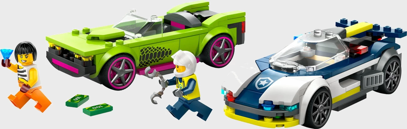 LEGO City 60415 - Verfolgungsjagd mit Polizeiauto und Muscle Car