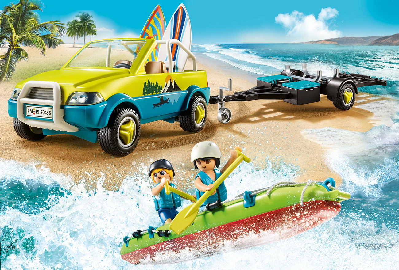 Playmobil 70436 - Strandauto mit Kanuanhänger - Family Fun
