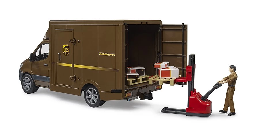 BRUDER 02678 - MB Sprinter UPS mit Fahrer und Zubehör