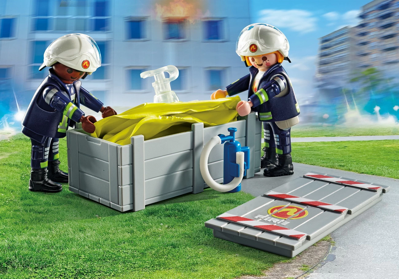 Playmobil 71465 - Feuerwehrleute mit Luftkissen