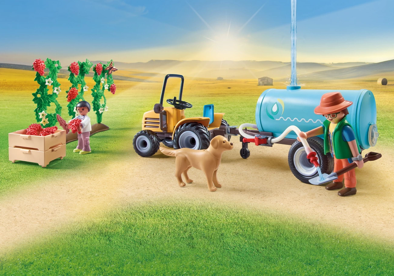 Playmobil 71442 - Traktor mit Anhänger und Wassertank - Country