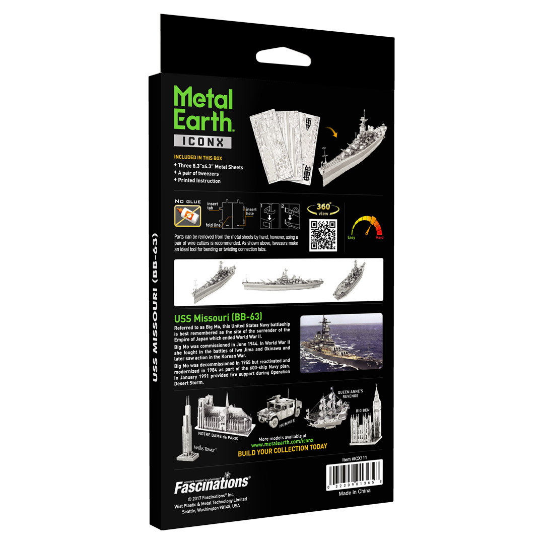 Metal Earth - ICONX - Schlachtschiff USS Missouri - Modell