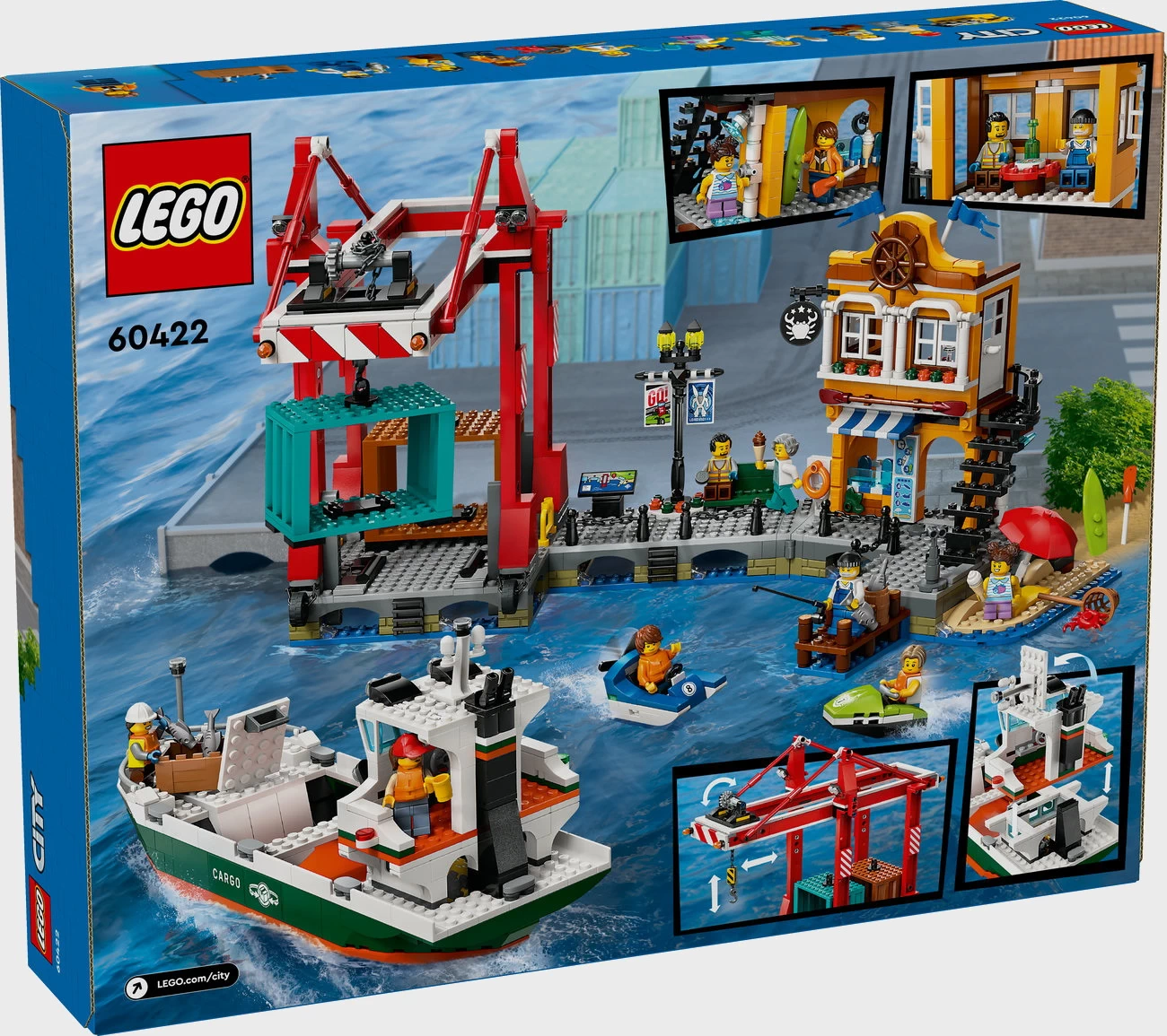 LEGO City 60422 - Hafen mit Frachtschiff