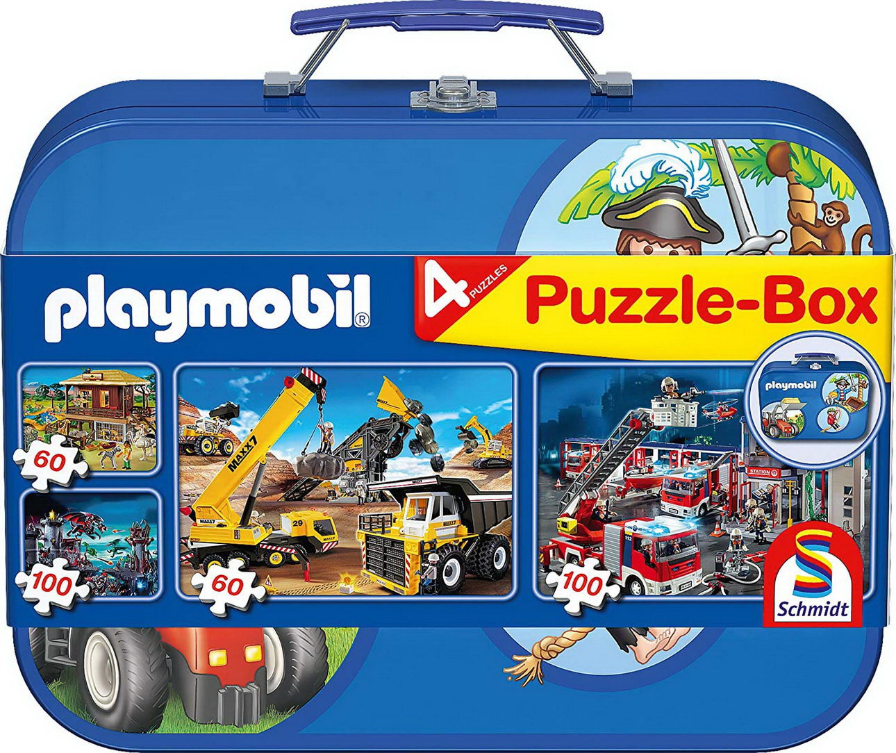 Puzzle Box - 4 Playmobil Puzzle im Metallkoffer (Schmidt 55599)