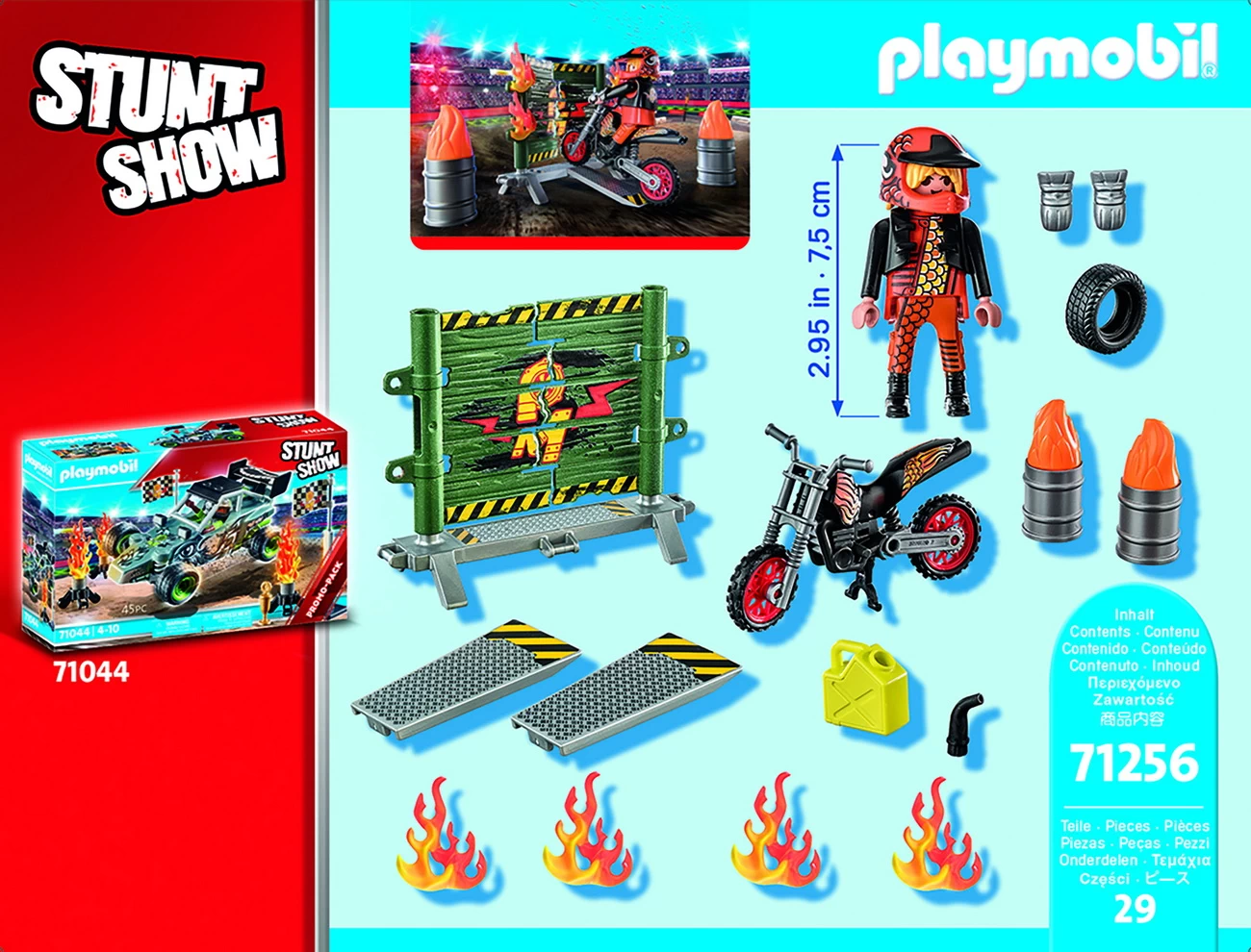 Playmobil 71256 - Starter Pack Motorrad mit Feuerwand - Stunt Show