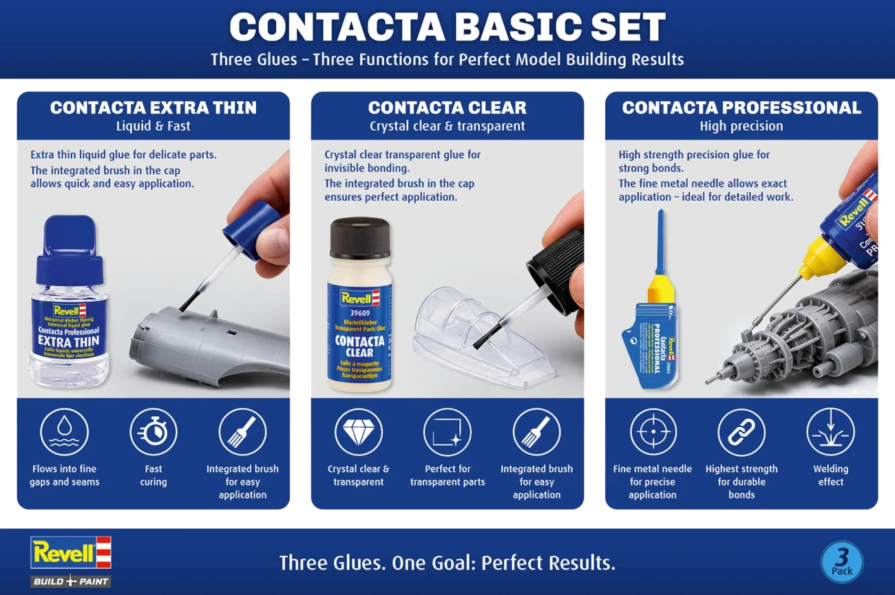 Revell 39618 - Contacta Basic Set / 3 Modellbaukleber