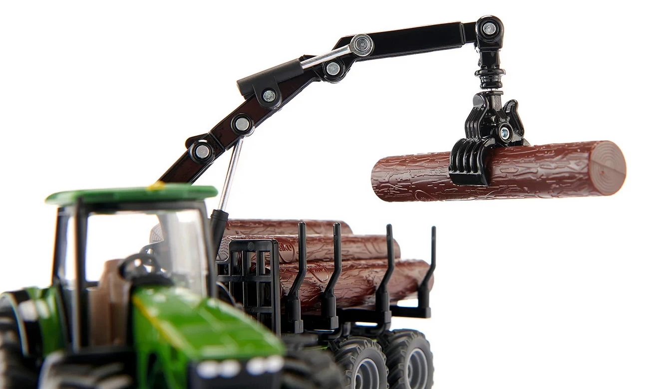SIKU 1954 - Traktor mit Forstanhänger 1:50