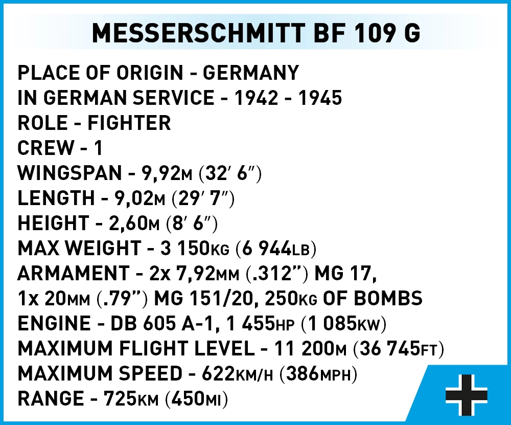 COBI - Messerschmitt Bf 109 G (5761) - Bausteine kaufen
