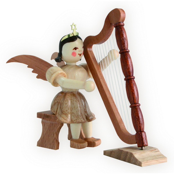 Blank Kurzrock-Engel mit Harfe sitzend (Blank)