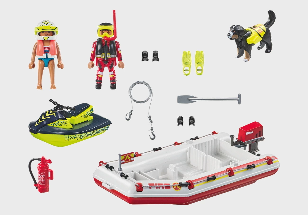 Playmobil 71464 - Feuerwehrboot mit Aqua Scooter