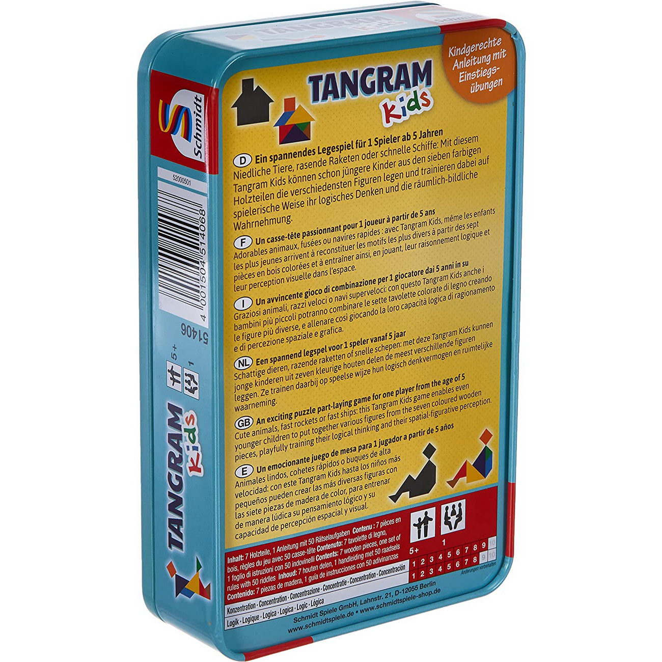 Tangram Kids Reisespiel Metalldose (Schmidt 51406)