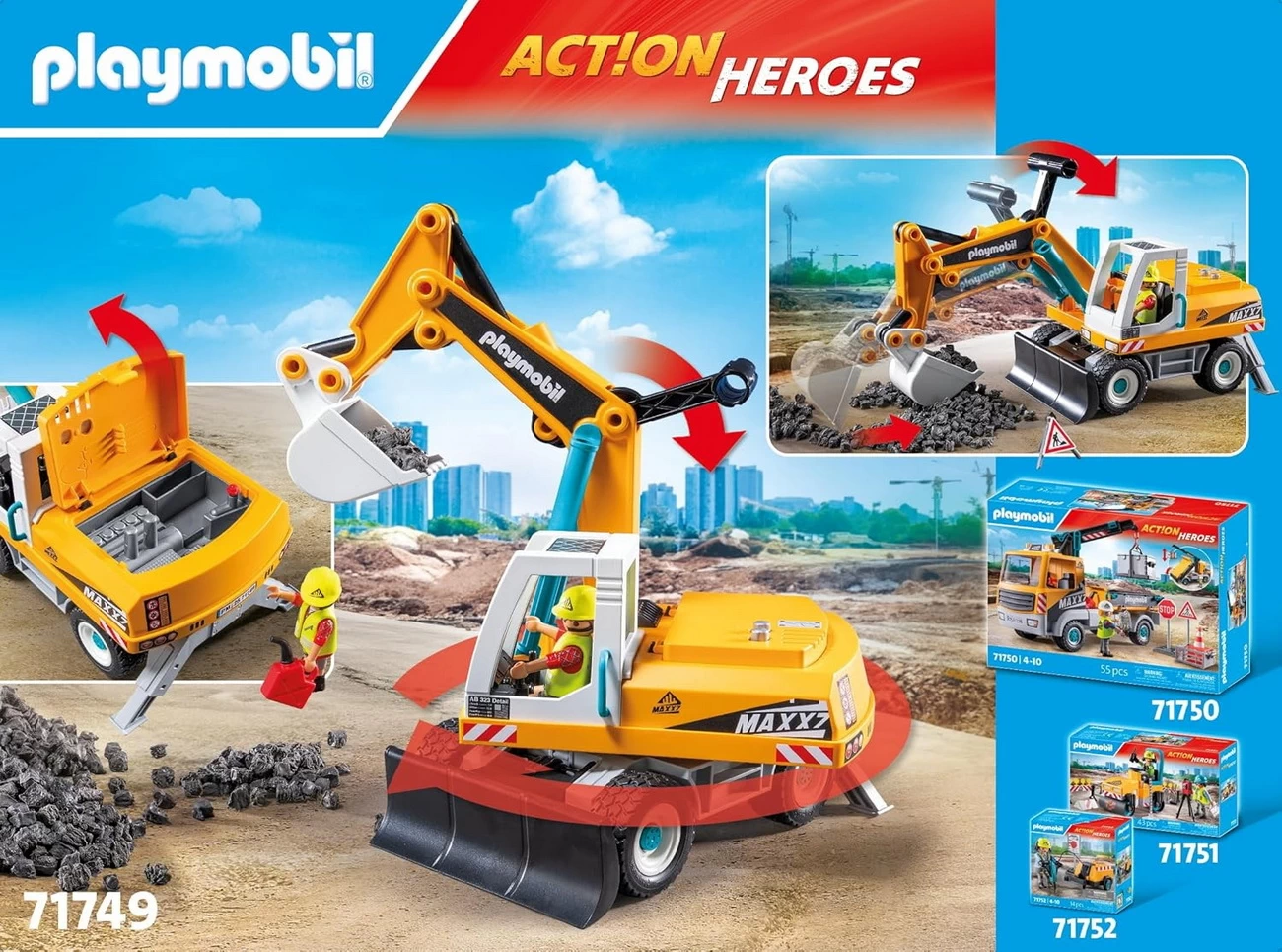 Playmobil 71749 - Großer Bagger - Action Heroes