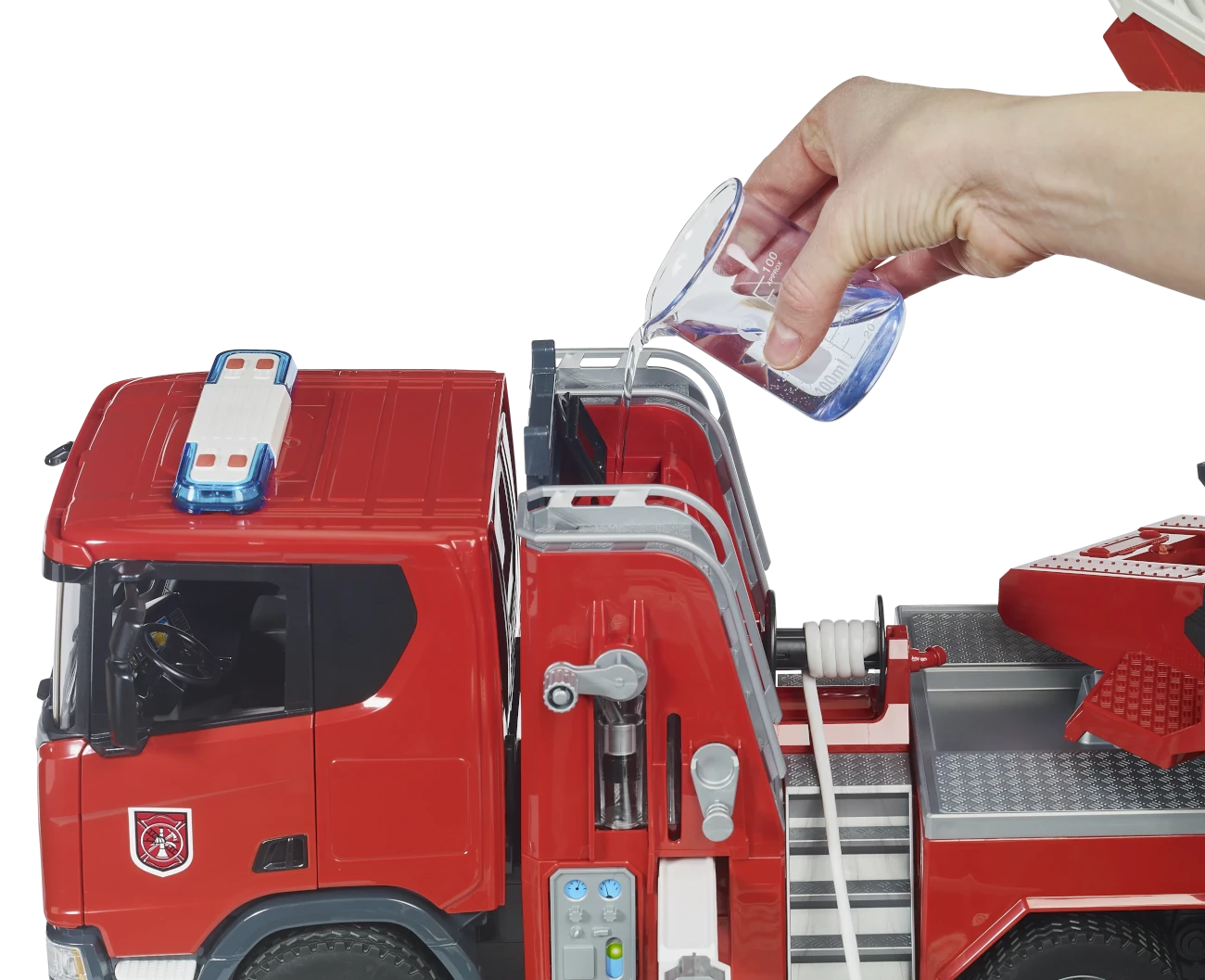 BRUDER 03591 - Scania Super 560 Feuerwehr mit Drehleiter