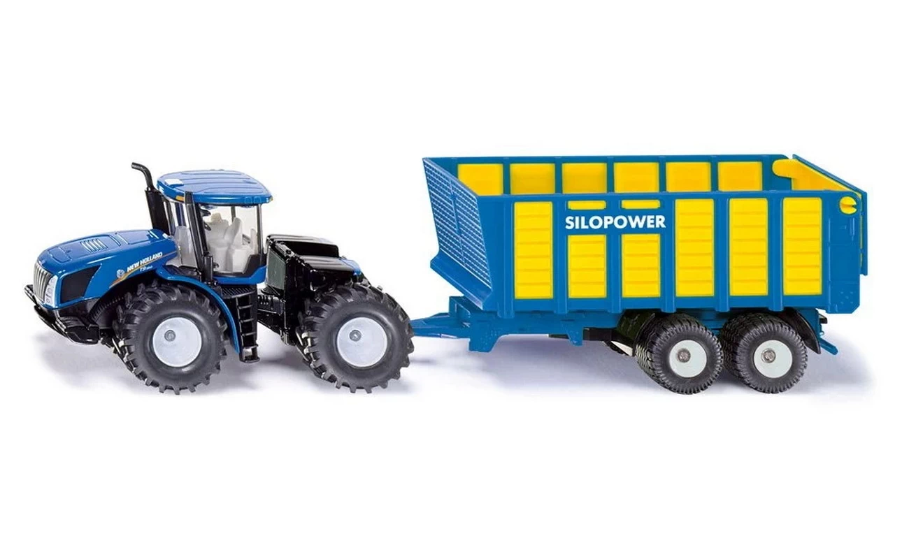SIKU 1947 Traktor New Holland mit Silagewagen 1:50