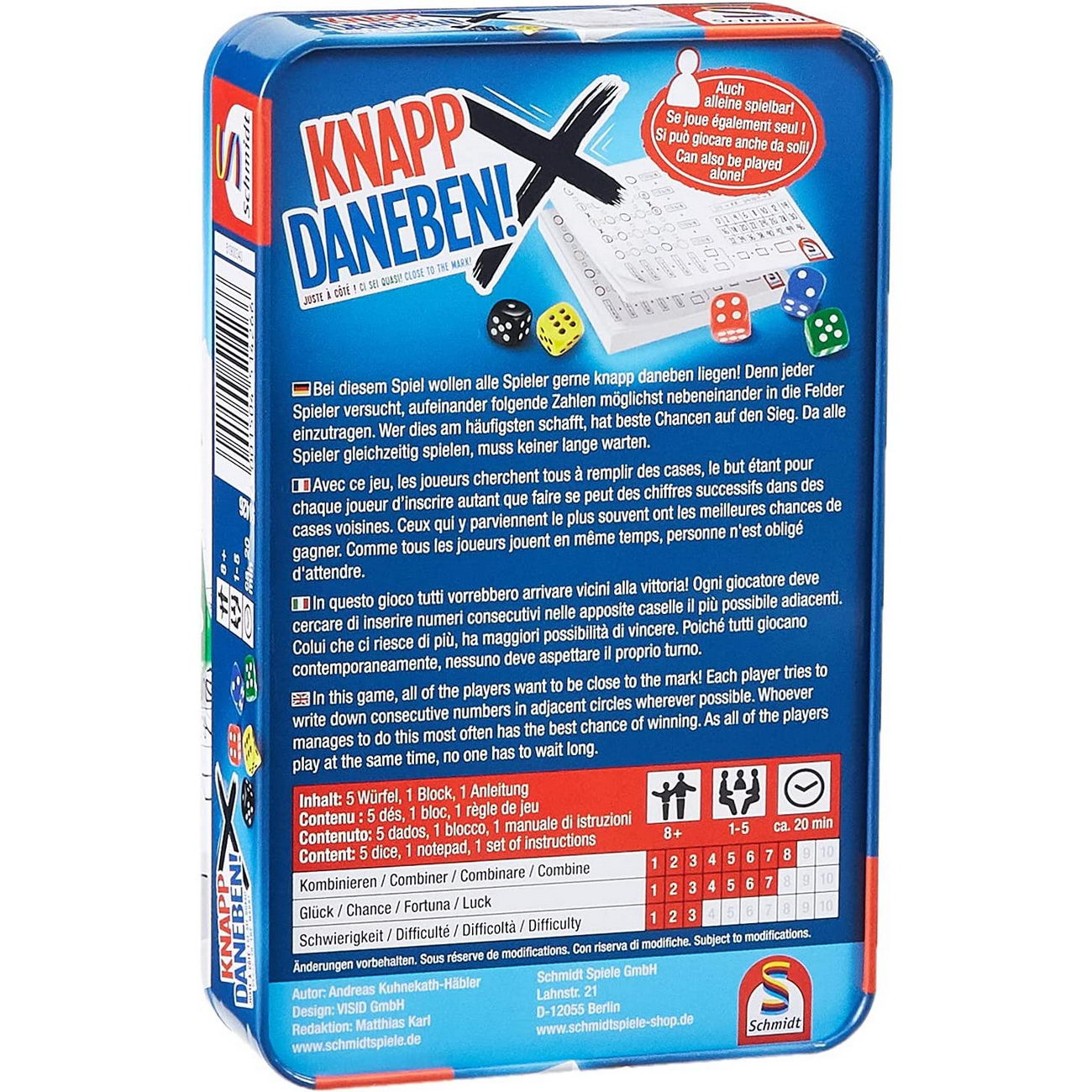 Knapp daneben Reisespiel Metalldose (Schmidt 51426)