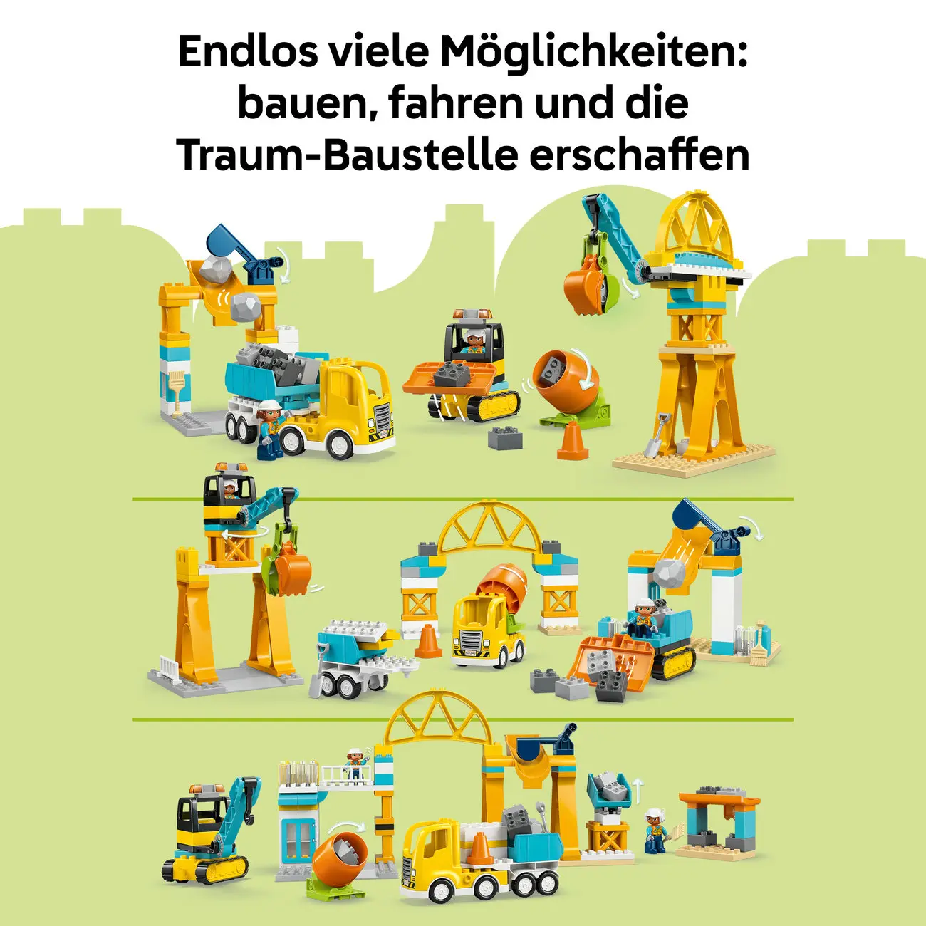 LEGO DUPLO - Baustelle mit Baufahrzeugen 3-in-1-Set (10476)